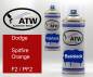 Preview: Dodge, Spitfire Orange, F2 / PF2: 400ml Sprühdose + 400ml Klarlack - Set, von ATW Autoteile West.